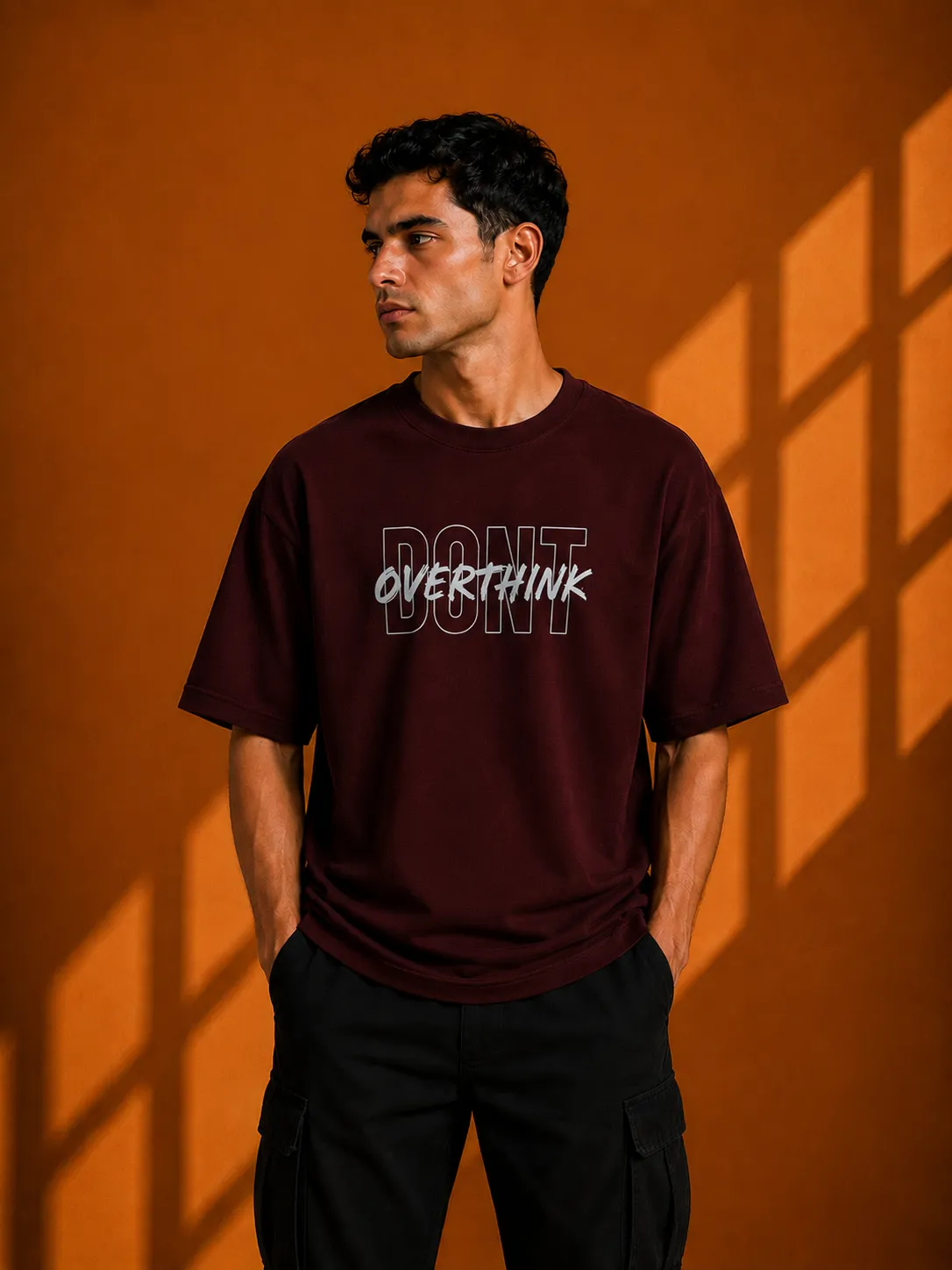 Burgundy Printed T-Shirt