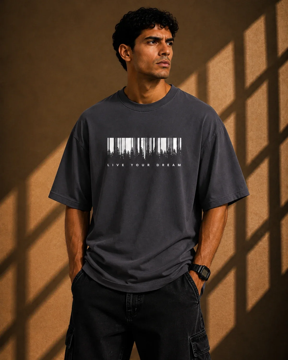 Live Your Dream Oversized T-Shirt – Grey