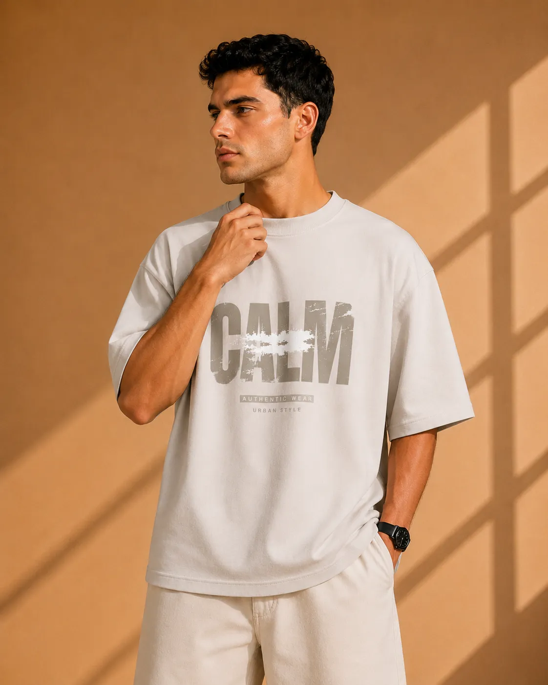 Beige Printed T-Shirt