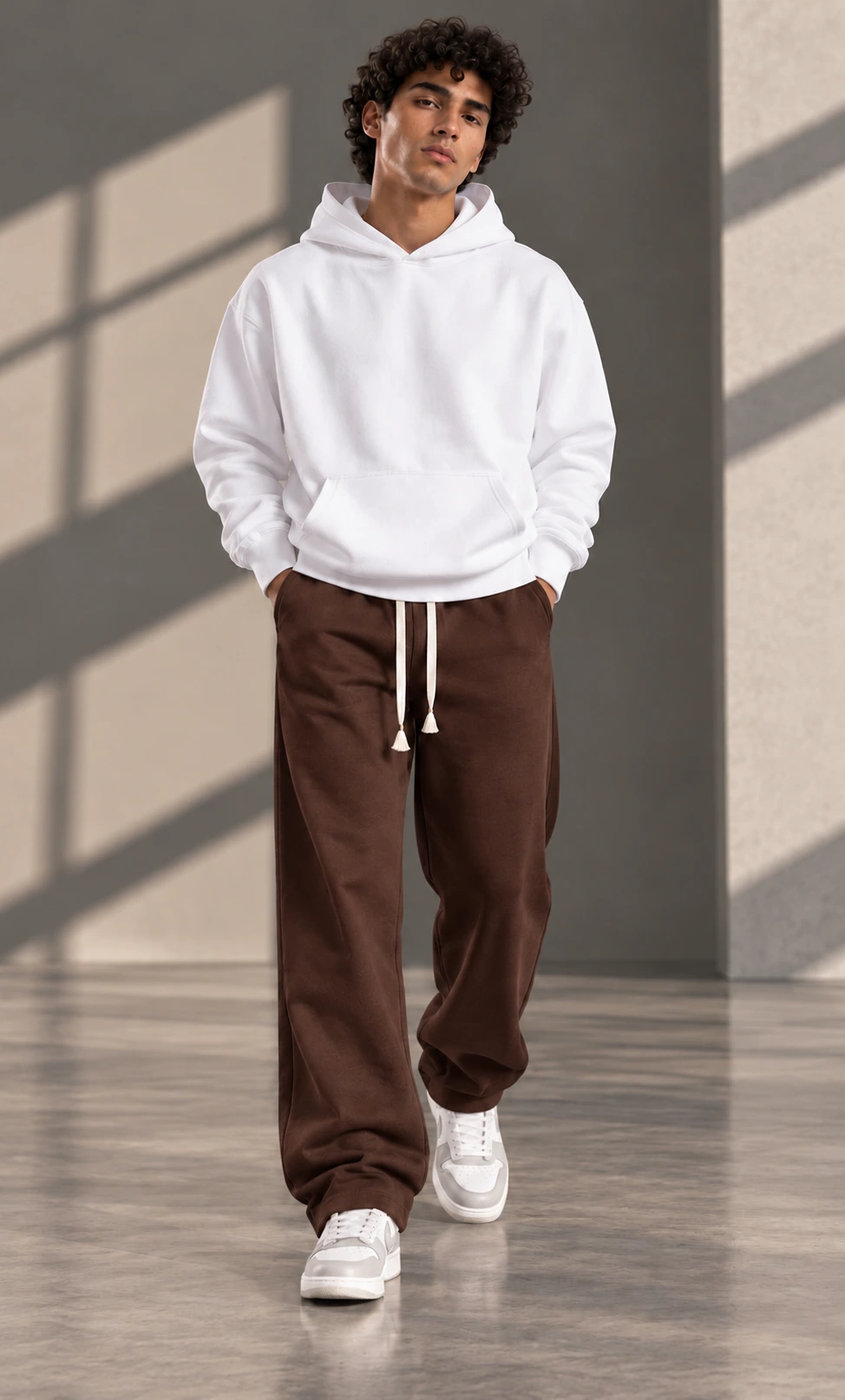 Brown Interlock Wide-Leg Pants