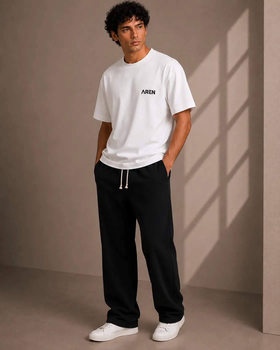 Black Wide Leg Sweat Pants