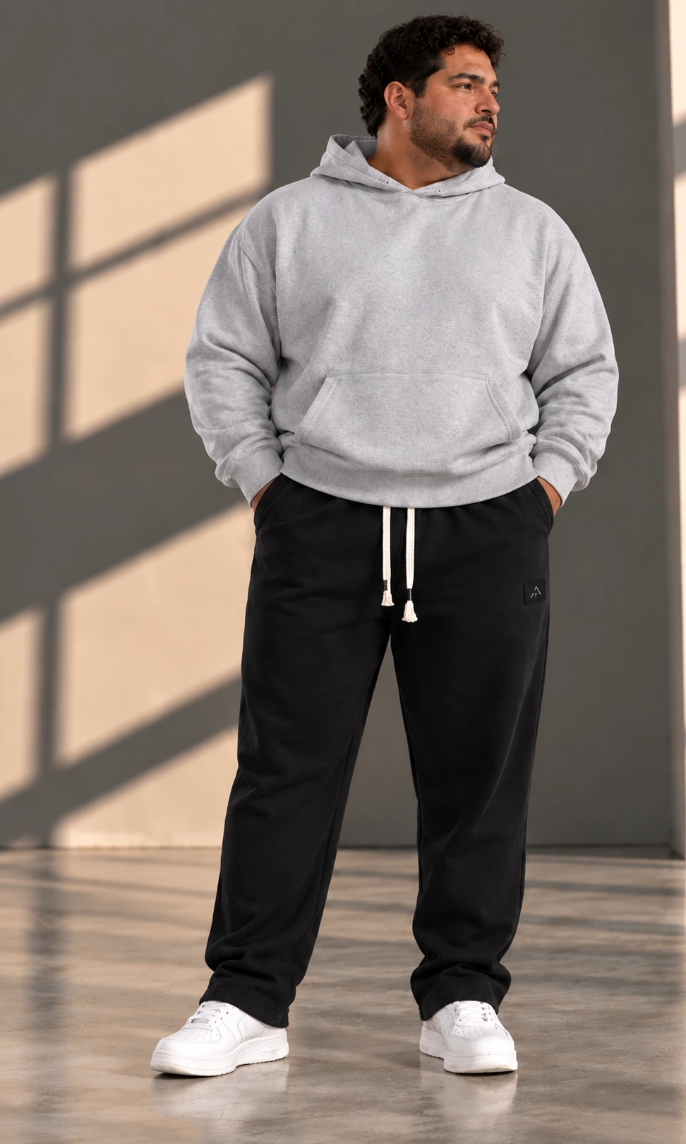 Black Interlock Wide-Leg Sweatpants – Extended Sizes